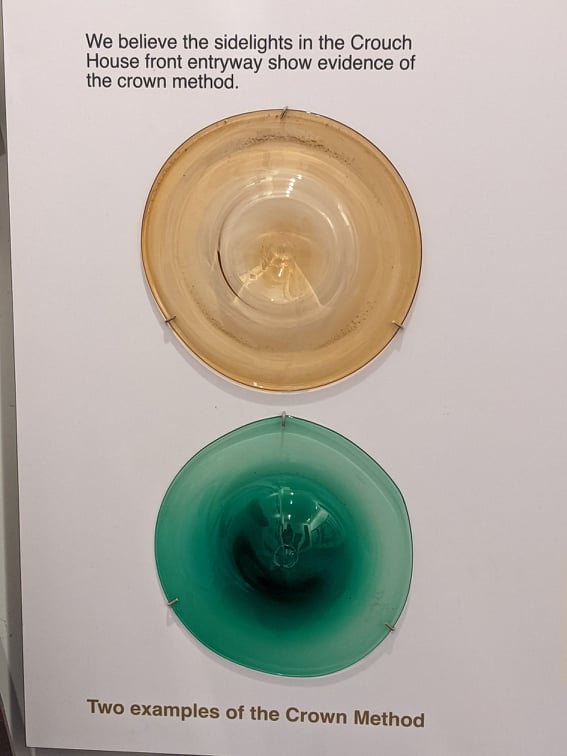 Crown method of glass making exhibit at the Crouch House at Historic Washington State Park