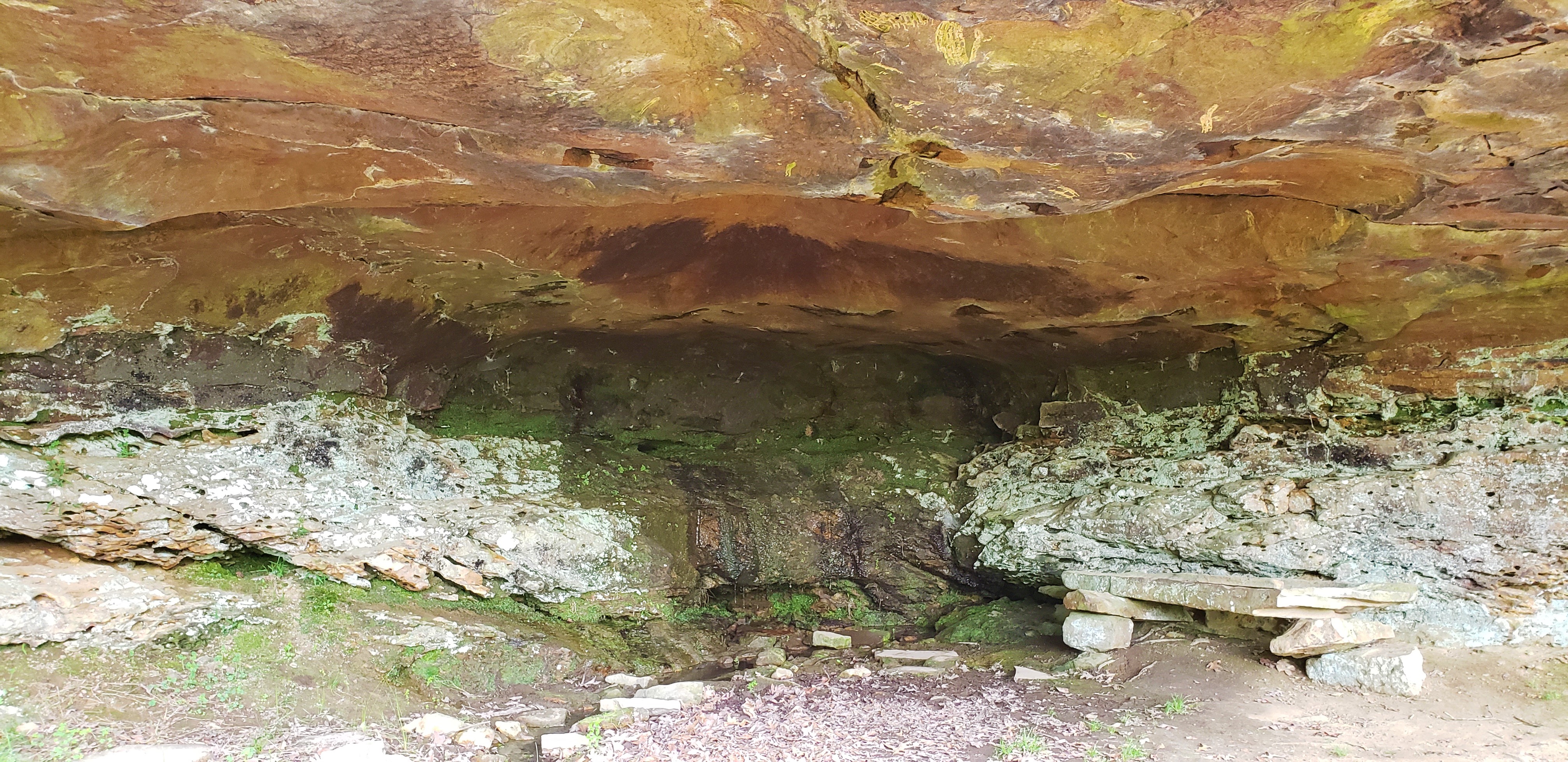 A small cave with a spring  