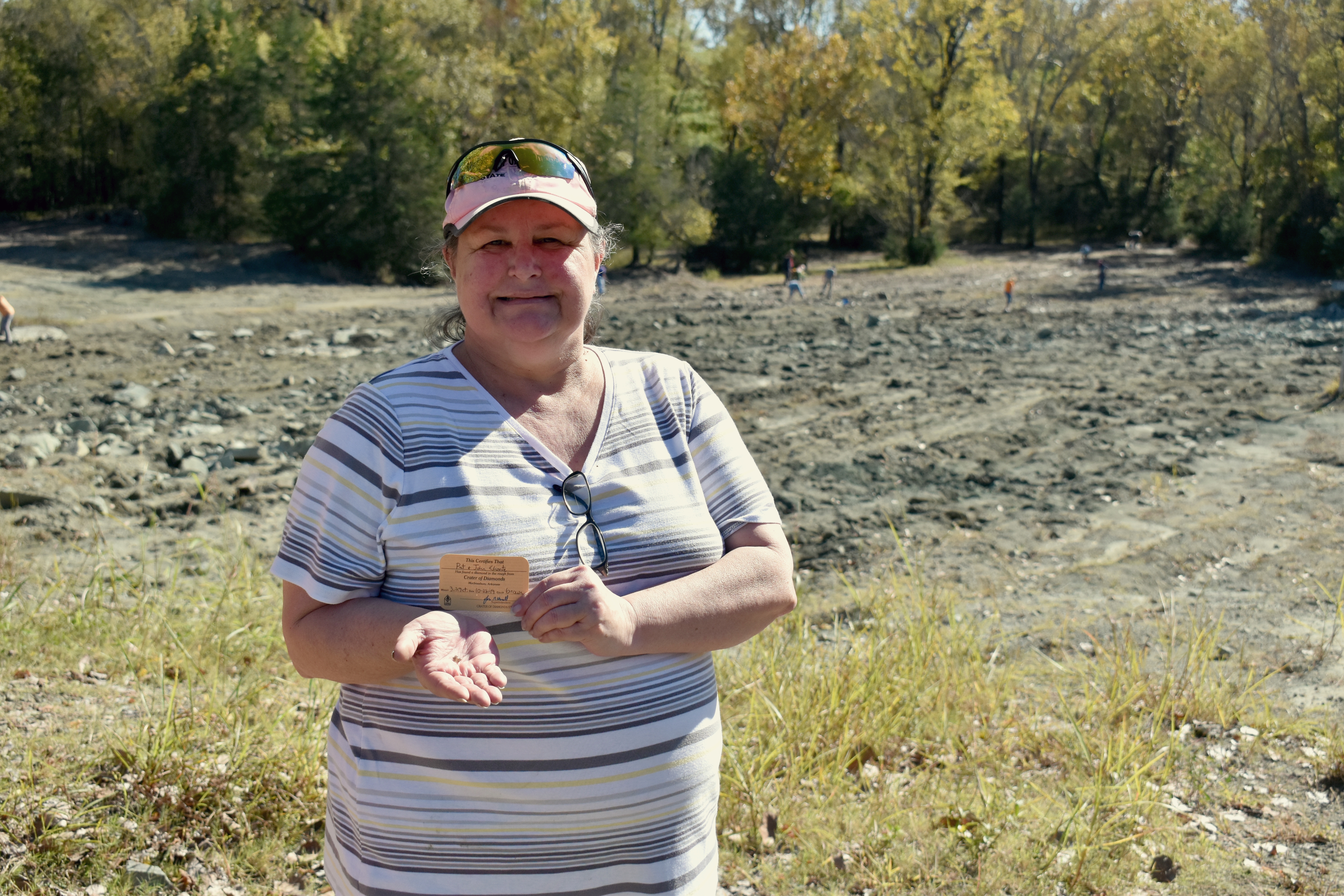 Pat Choate holding her brown "Illusive Diamond" 