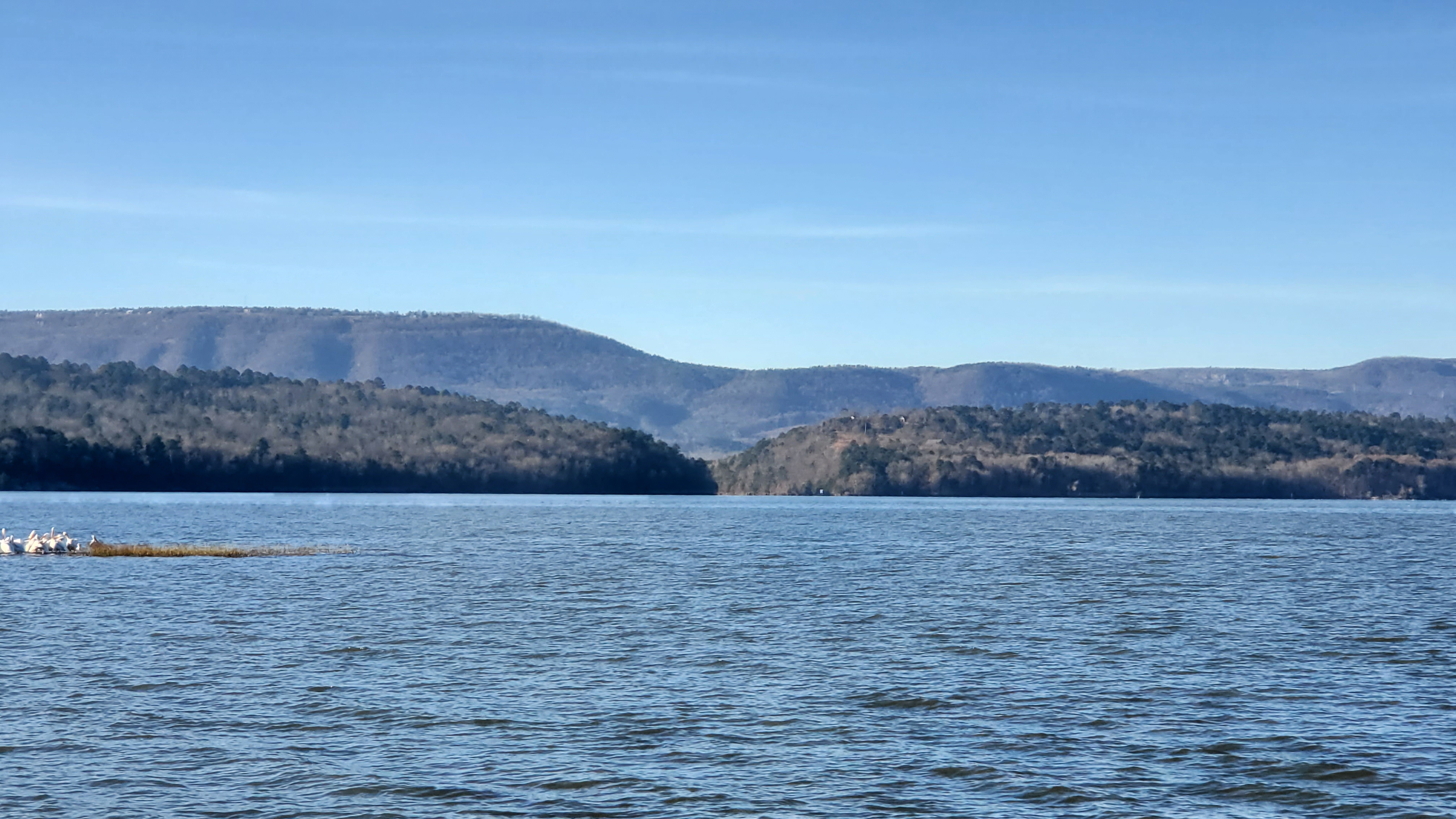 The view of the Arkansas River from the shore of Lake Dardanelle from behind the Lake Dardanelle State Park Visitor Center. Photo Courtesy of Lake Dardanelle State Park.