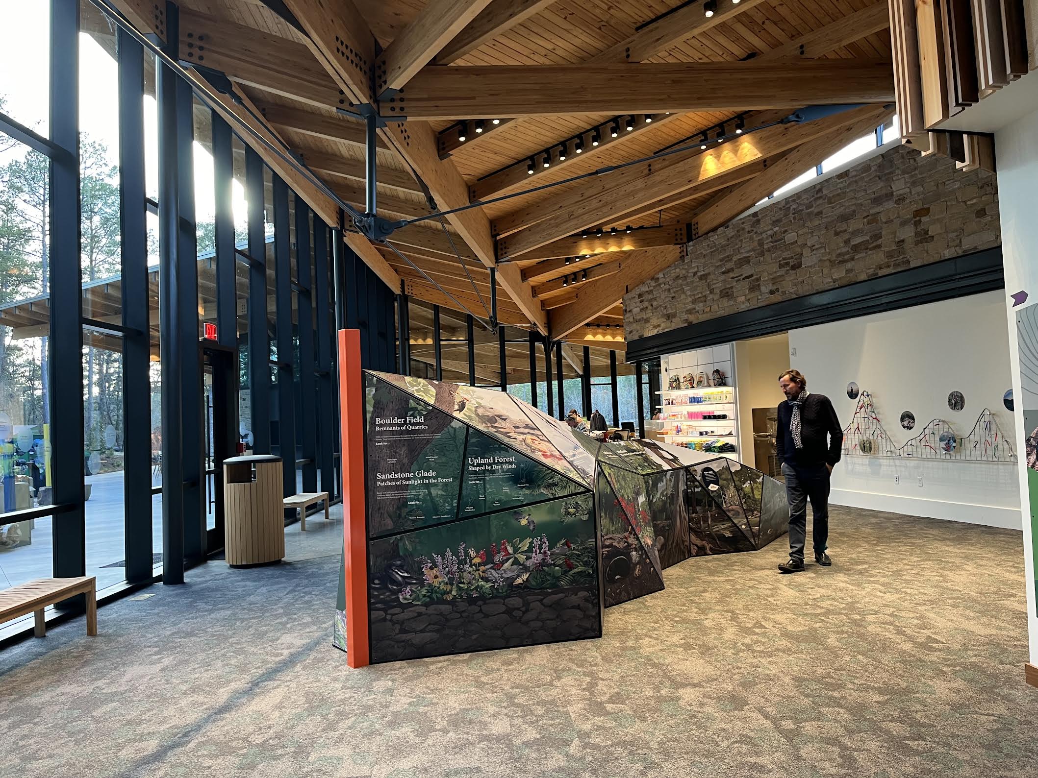 Inside the visitor center at Pinnacle Mountain State Park. 