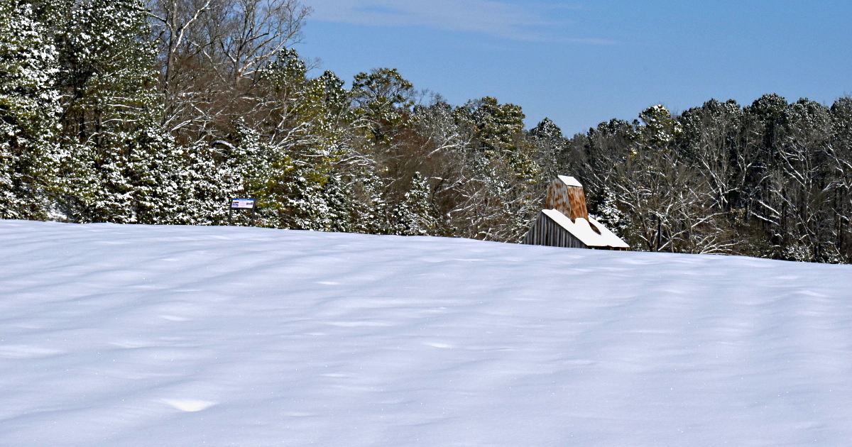 Snow at Crater of Diamonds State Park