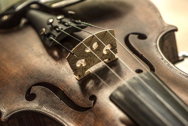 Close up image of a violin