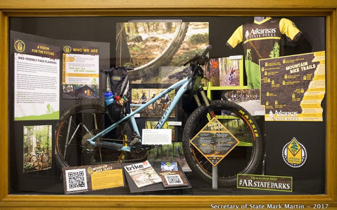 Mountain Biking Exhibit at Arkansas State Capitol