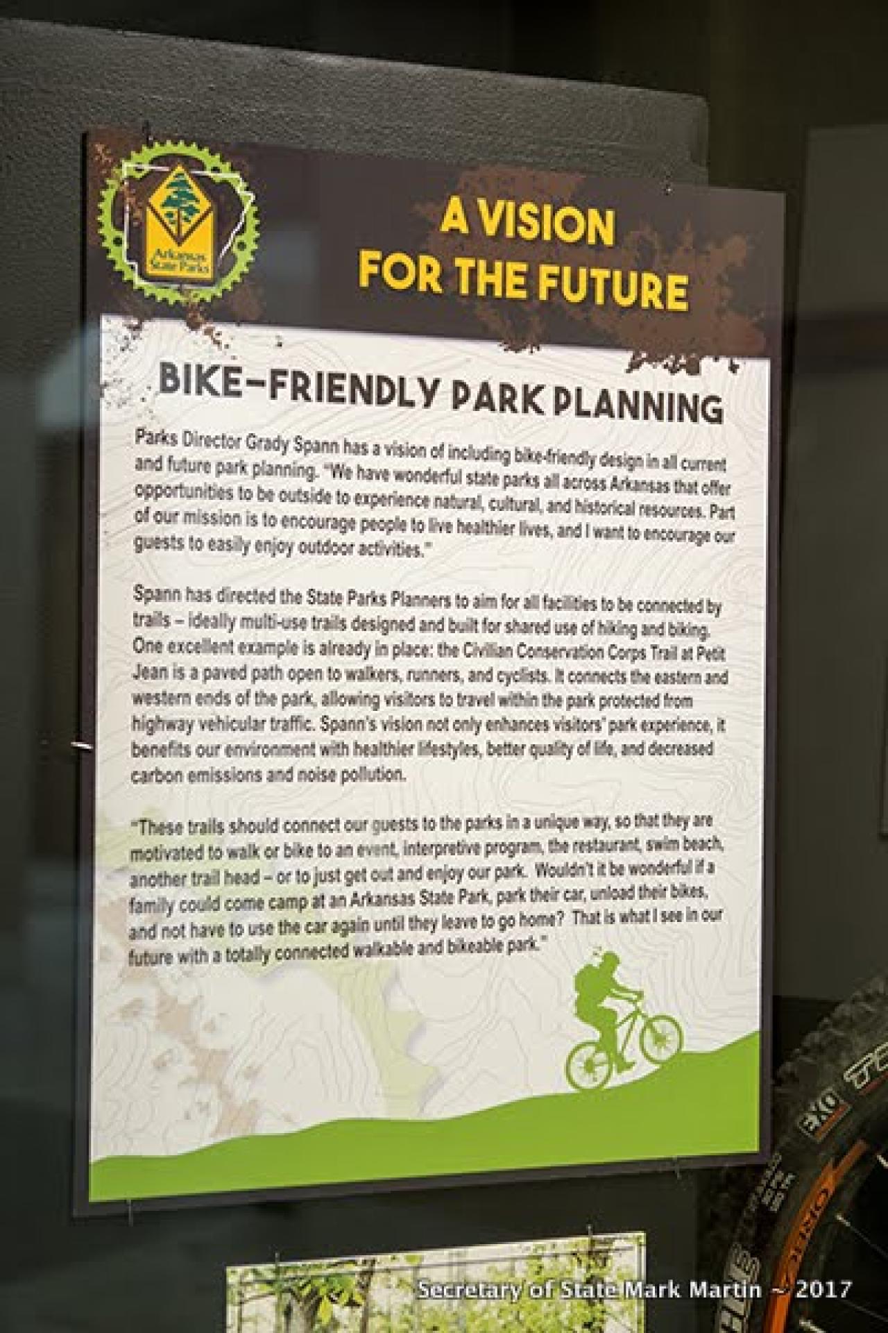 Mountain Biking Exhibit at Arkansas State Capitol