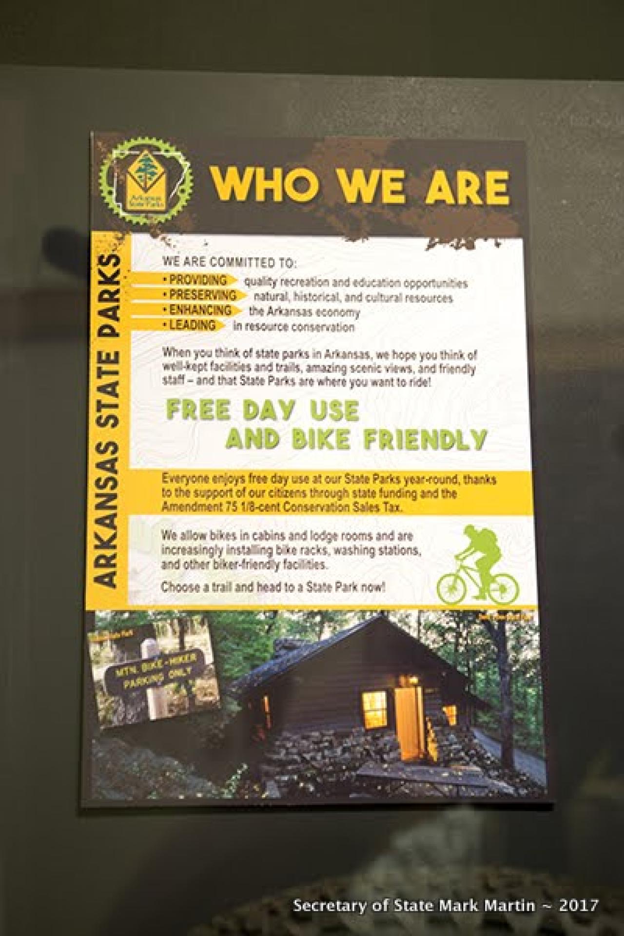 Mountain Biking Exhibit at Arkansas State Capitol