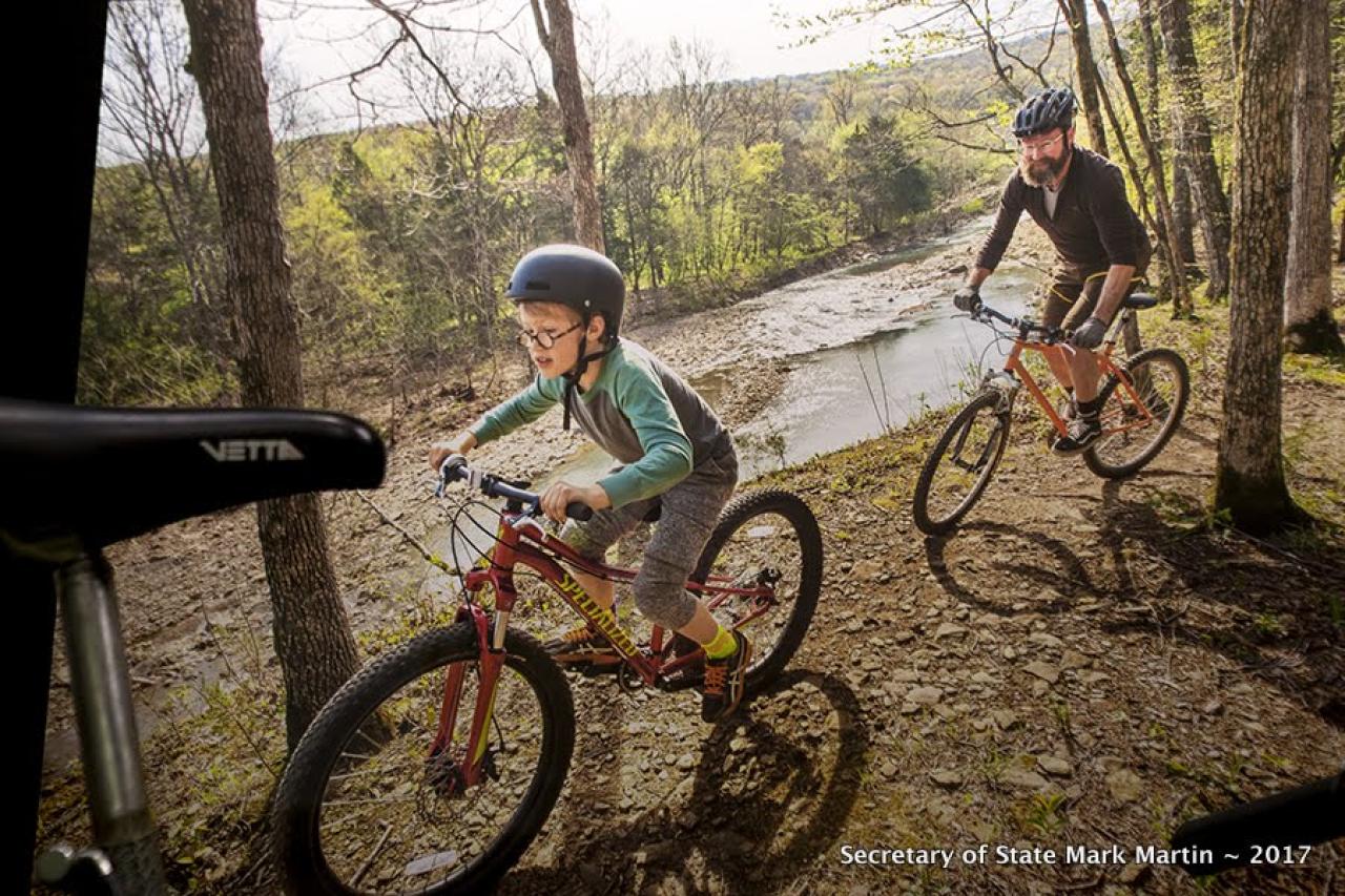 Mountain Biking Exhibit at Arkansas State Capitol