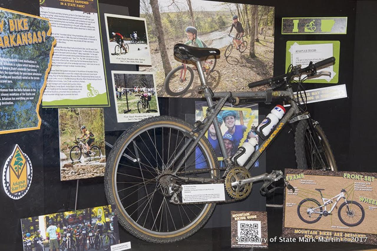 Mountain Biking Exhibit at Arkansas State Capitol