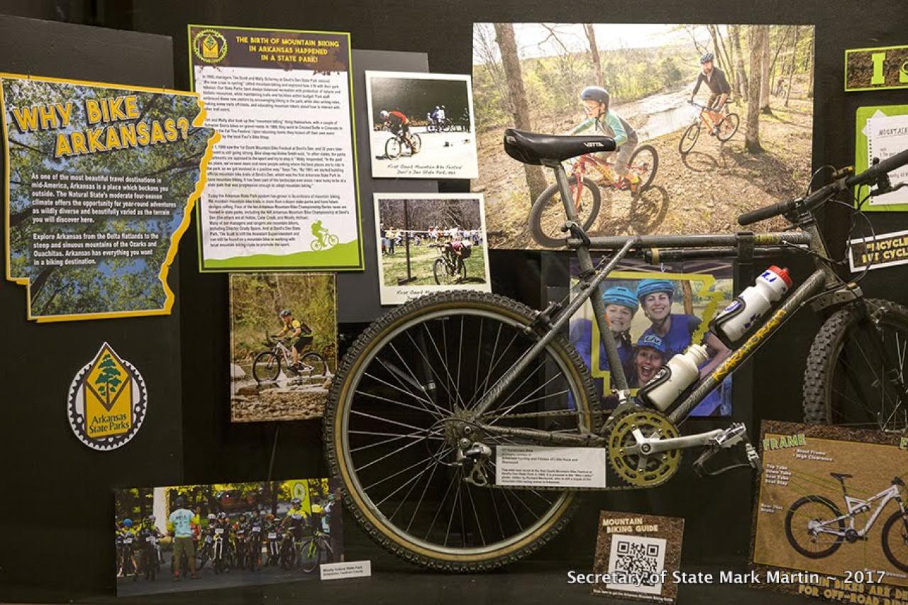 Mountain Biking Exhibit at Arkansas State Capitol