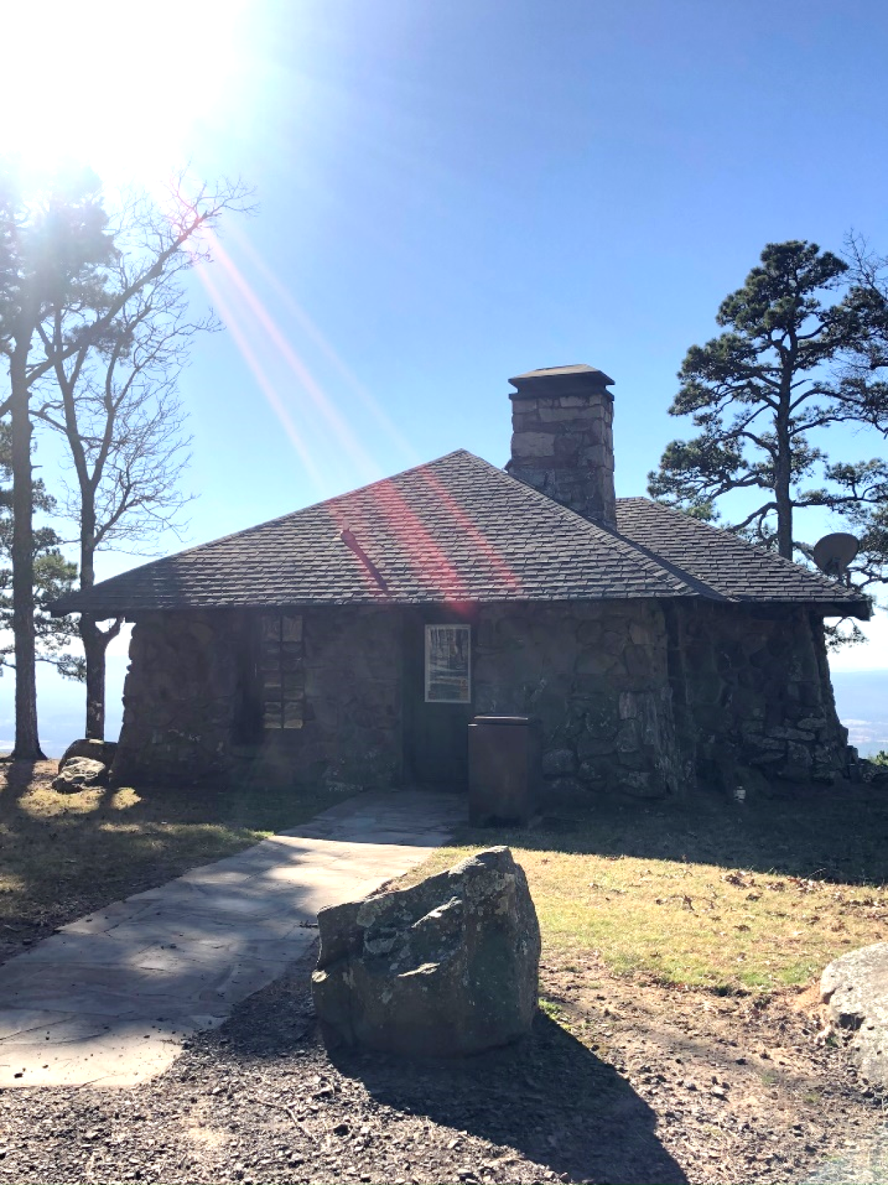 A view of the front exterior of Cabin 2 at Mount Nebo State Park