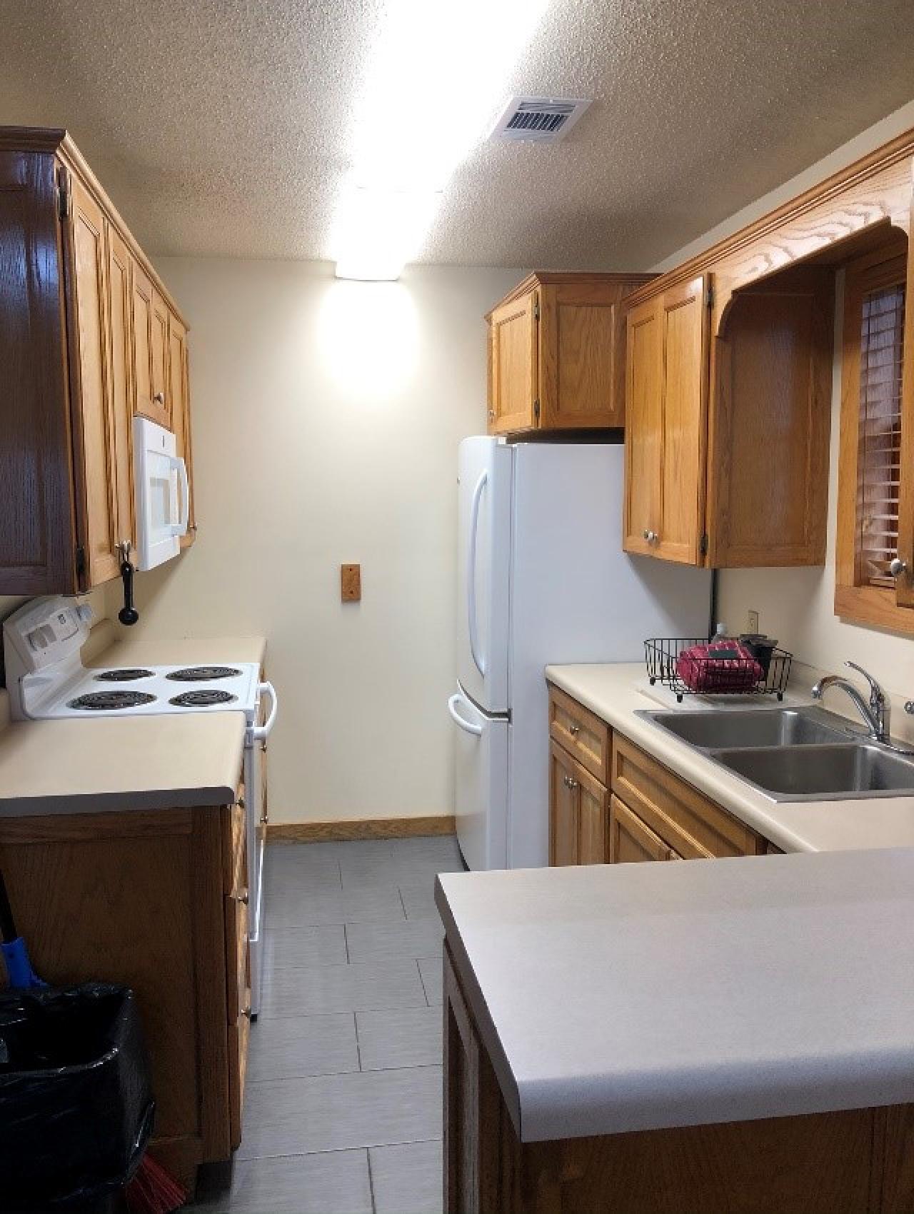 A full kitchen at Cabin 11 at Mount Nebo State Park