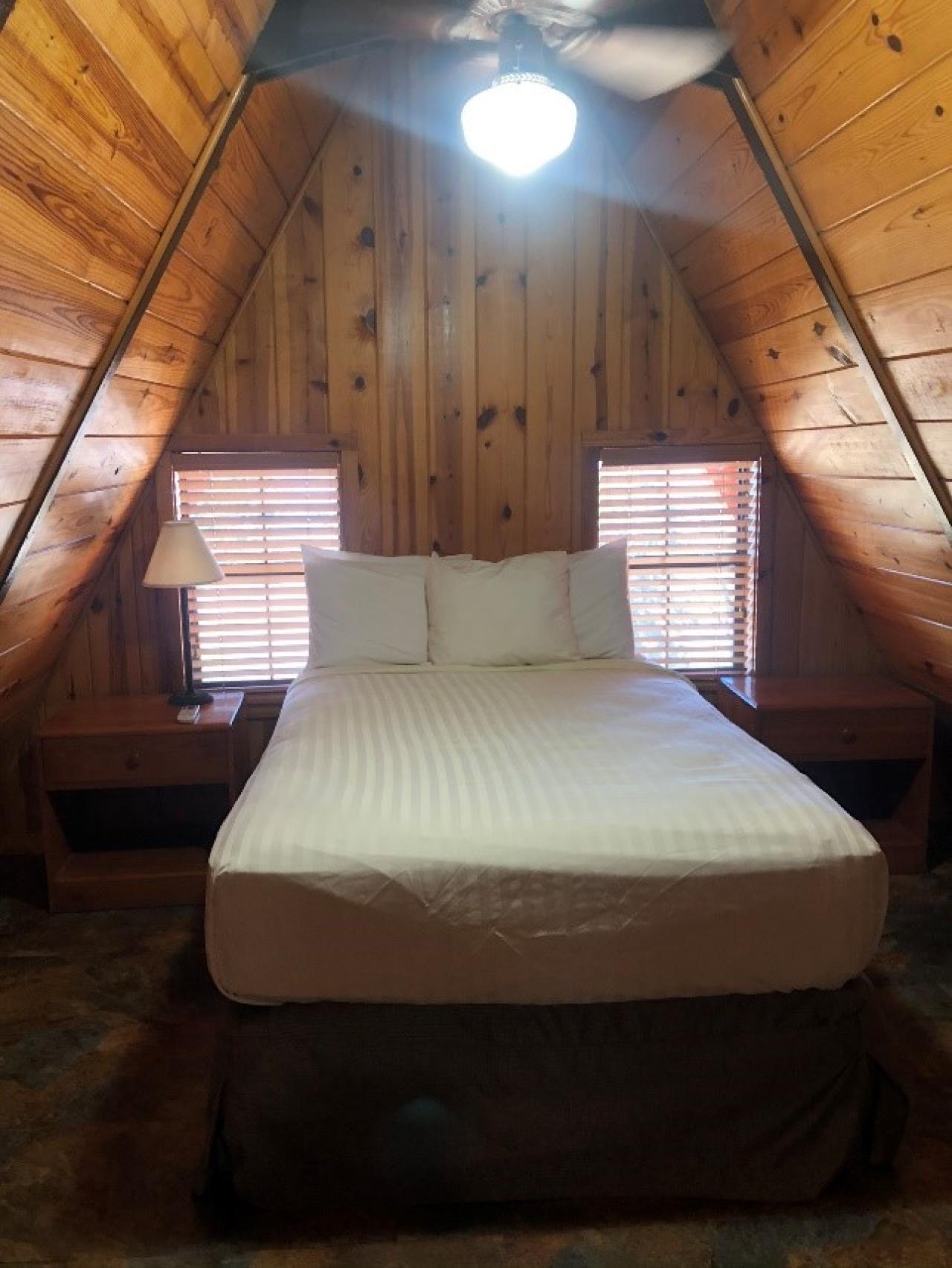 A view of one of the bedrooms at Cabin 10 at Mount Nebo State Park