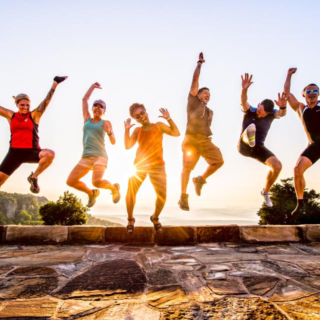 Jumping for joy at Mount Magazine State Park