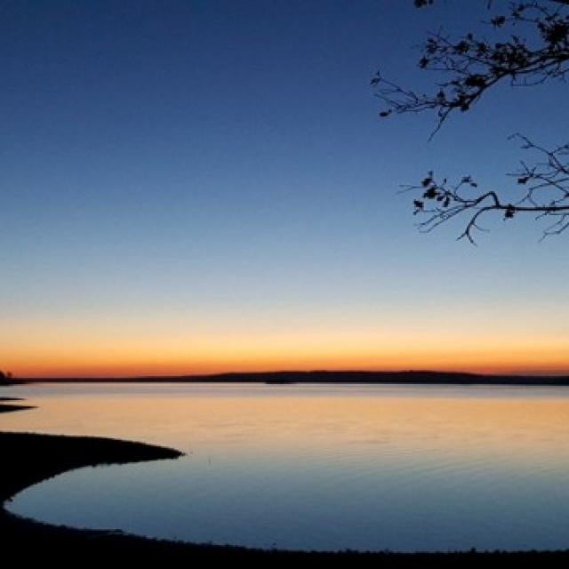 Sunrise over the water at DeGray Lake State Park