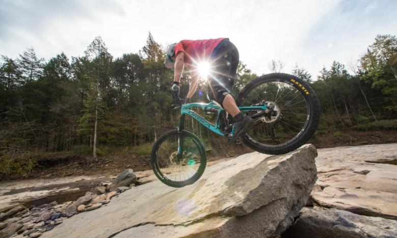 Mountain biking at the Devil's Den Monument Trail