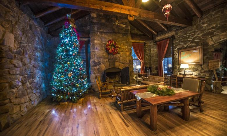 Christmas decorations at Petit Jean State Park