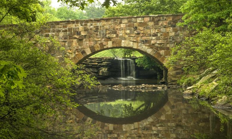 The Davies Bridge at Petit Jean State Park was built by the CCC in 1934.