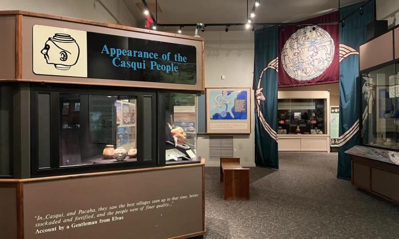 Inside the visitor center at Parkin Archeological State Park.