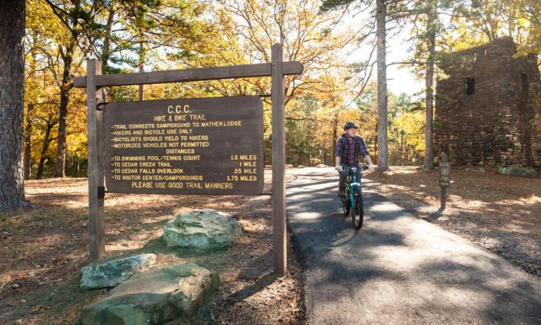 The CCC Hike & Bike Trail at Petit Jean State Park. Photo by Kirk Jordan.