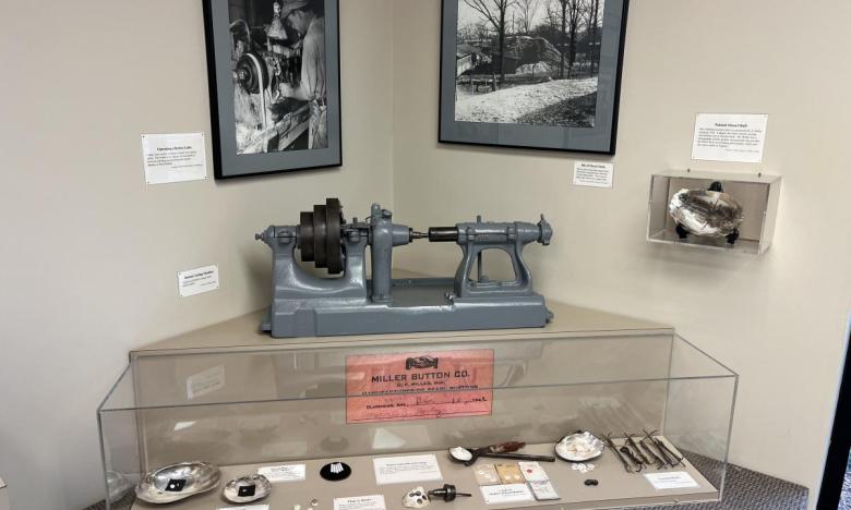 Exhibit at the museum about the freshwater mussel industry.