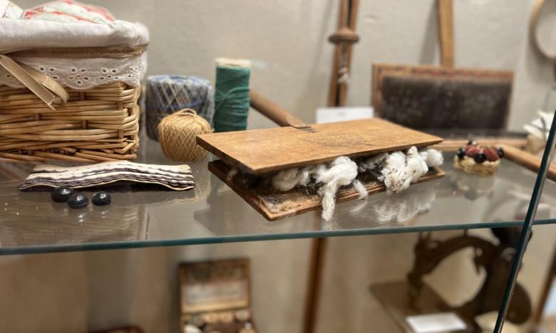 Items on display inside the Main House at Arkansas Post Museum State Park.
