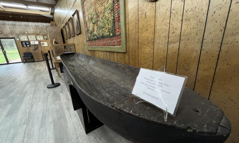 A dugout canoe made from one Cypress log.