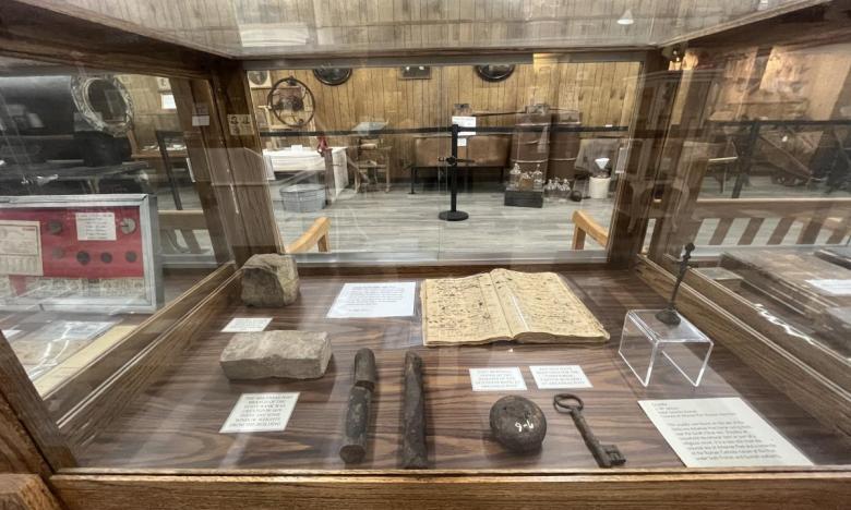 Items on display inside the Peterson Building. 
