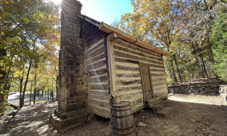 Woolly Hollow Cabin at Woolly Hollow State Park. 