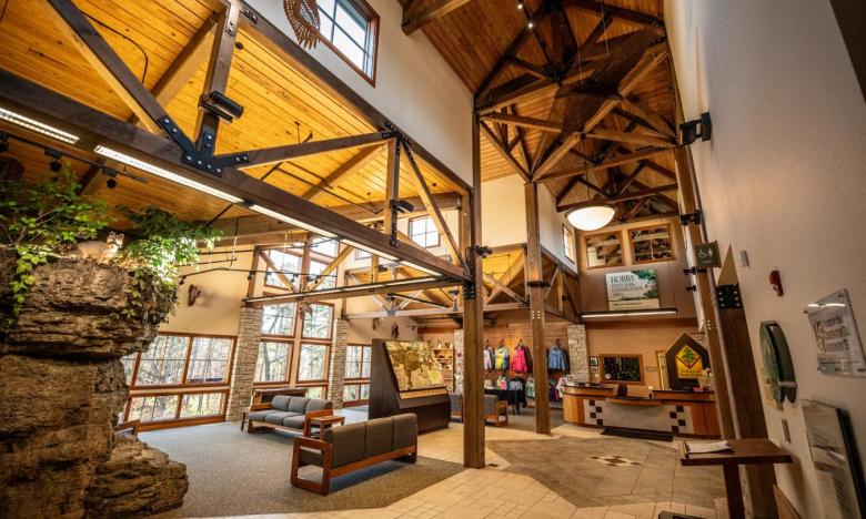 Inside the visitor center at Hobbs-State Park Conservation Area. Photo by Kirk Jordan.
