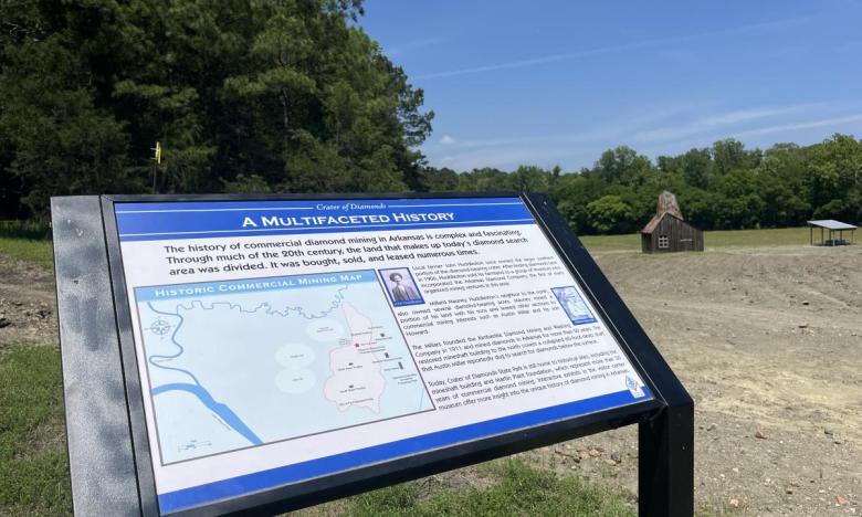 Interpretive sign at Crater of Diamonds State Park. 