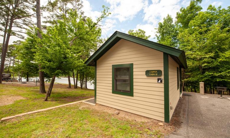 File photo of camper cabins at Lake Ouachita State Park. Photo by Kirk Jordan.