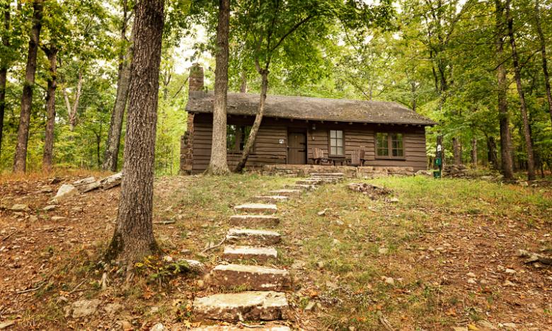 Cabin at Devil's Den State Park. Photo by Kirk Jordan. 