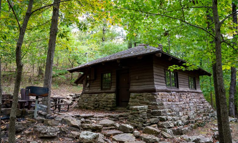 Cabin at Devil's Den State Park. 