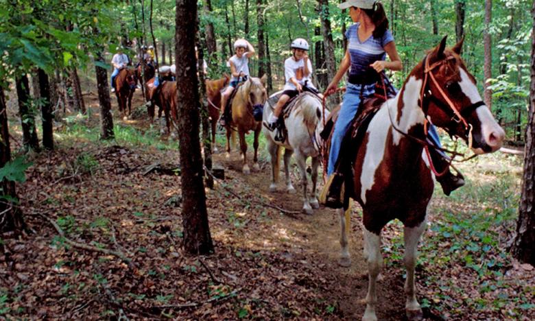 Riding at Lake Catherine State Park