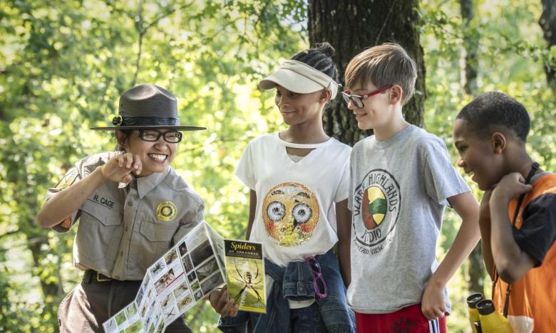 File photo of park interpreter at Cane Creek State Park. Photo by Kirk Jordan. 