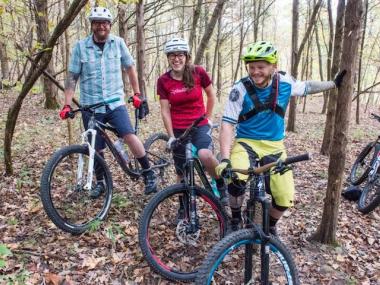 Biking at Fossil Flats at Devil's Den