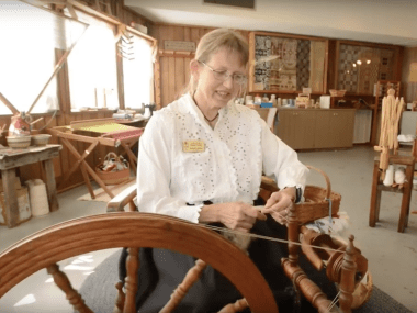 Spooling Yarn at Ozark Folk Center