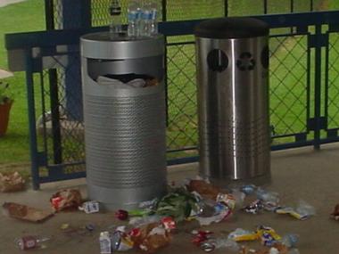 Trash left behind by parks visitors
