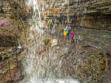Hiking at Devil's Den State Park