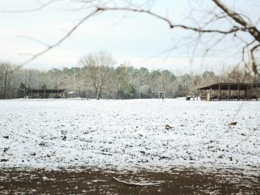 Snow at Crater of Diamonds State Park