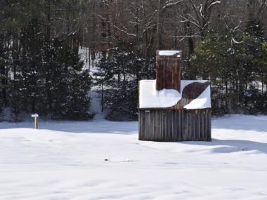 Snow on the search field at Crater of Diamonds State Park
