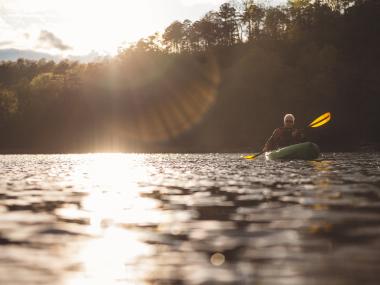 paddling along the lake at Hobbs