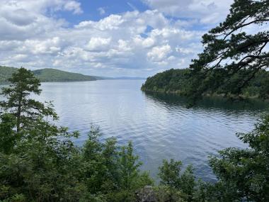 View of Lake Ouachita from the Caddo Bend Trail at Lake Ouachita State Park.