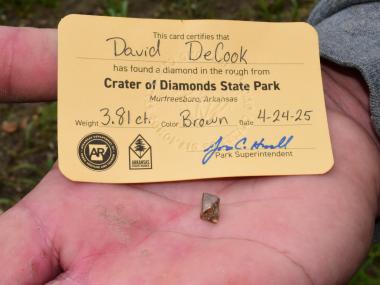 Visitor finds 3.81-carat brown diamond at Crater of Diamonds State Park