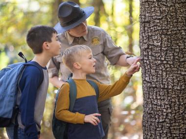 File photo of park interpreter at Logoly State Park. 