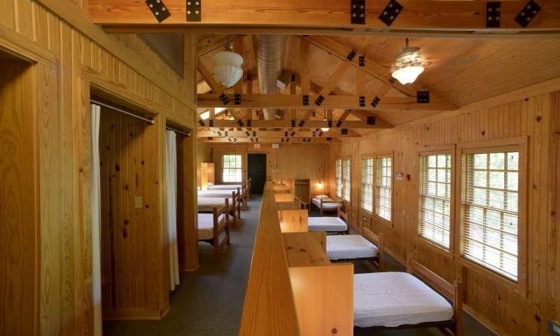 The Wild Turkey Lodge at Lake Fort Smith State Park can sleep up to 28 persons