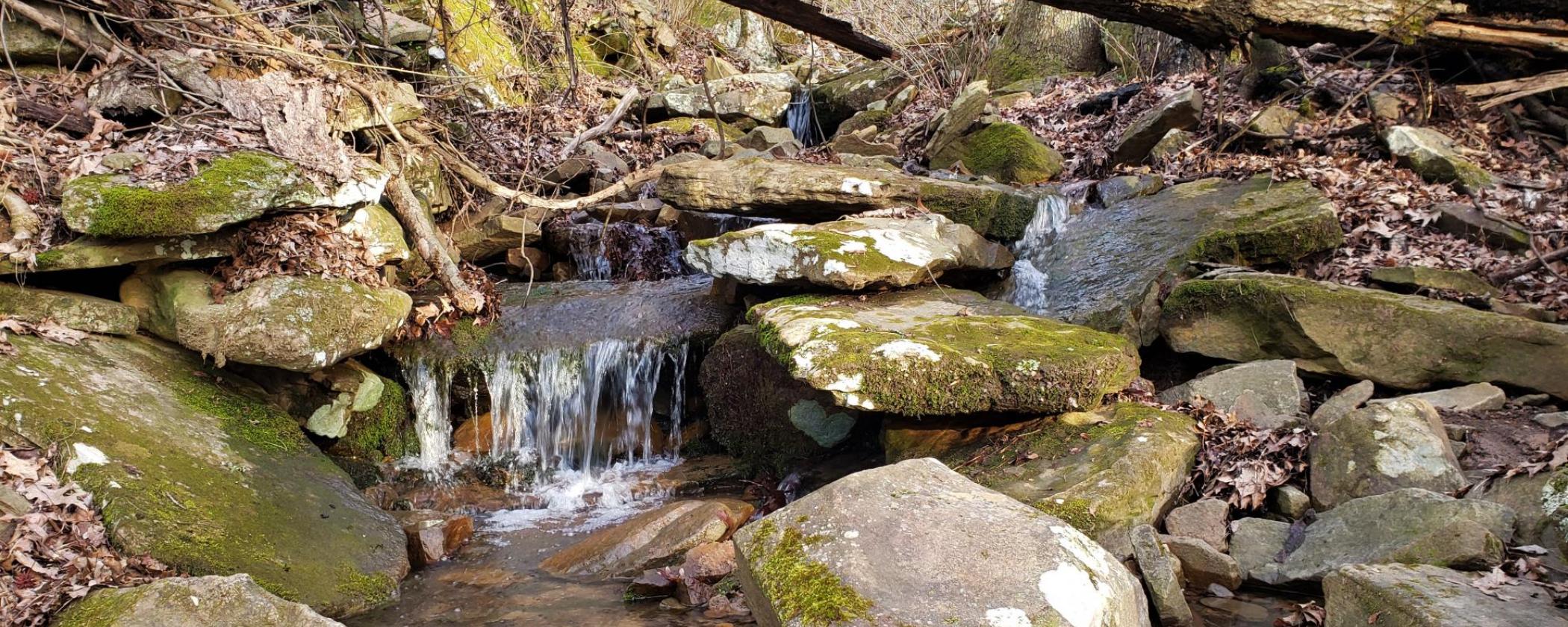 Water cascade at Mount Nebo State Park
