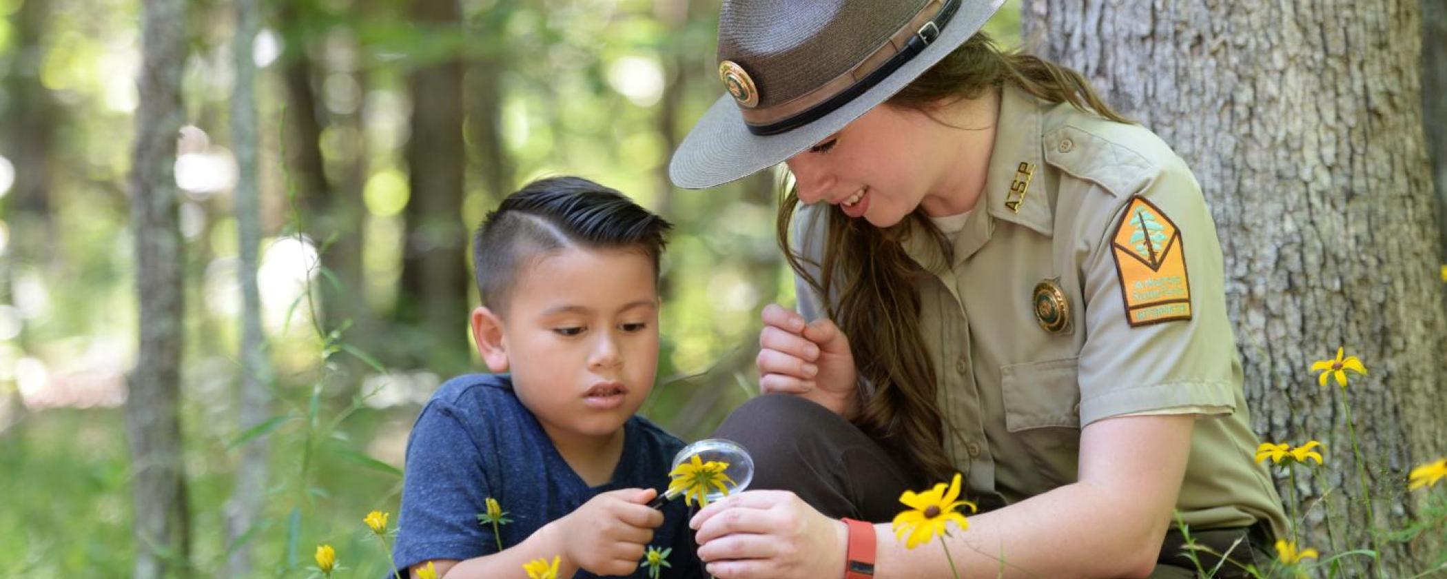 File photo of park interpreter at Woolly Hollow State Park. Photo by Kirk Jordan. 