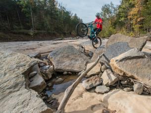 Mountain biking at Devils Den State Park