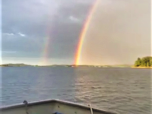 Double rainbow at Lake Ouachita State Park